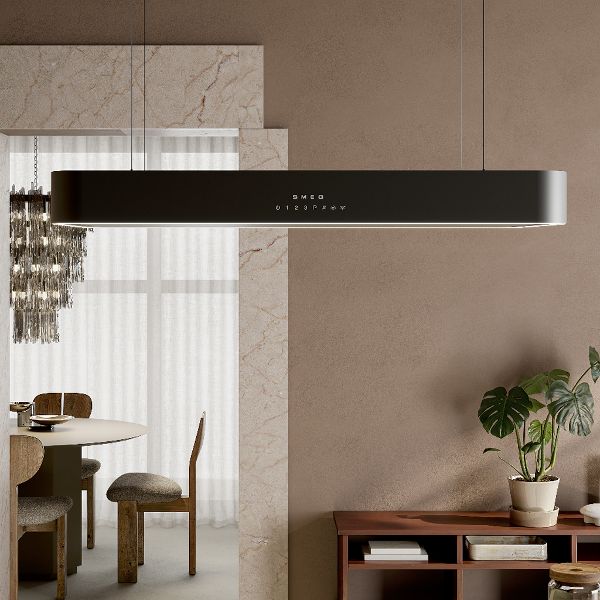 Suspended hood in a modern kitchen